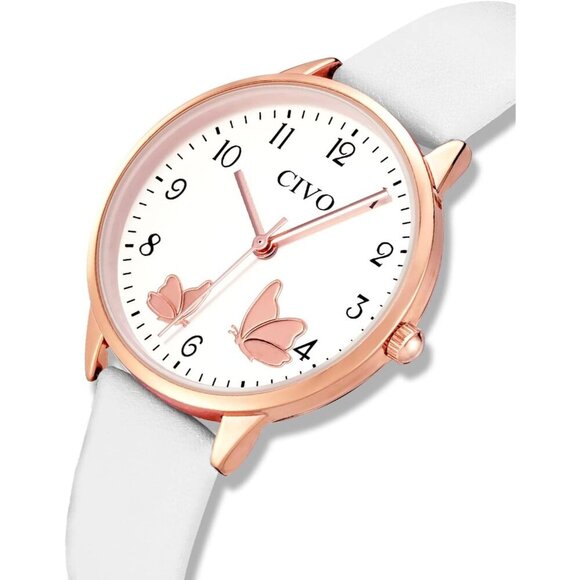 CIVO Women's Analog Quartz Watch, Waterproof Leather Strap Elegant Dress Watch - Picture 9 of 9